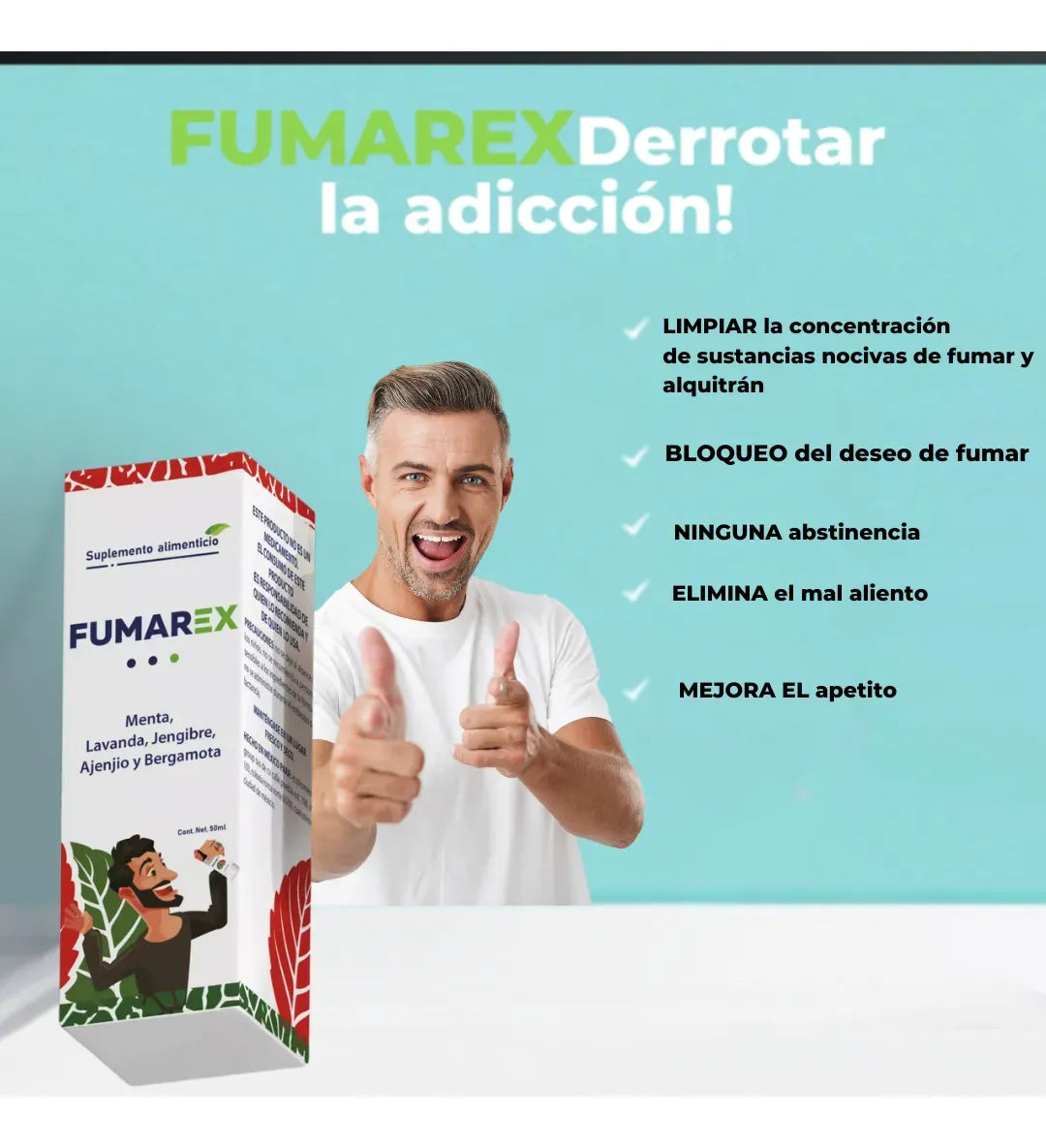FUMAREX® FORMULA NATURAL EN SPRAY - APOYO PARA REDUCIR EL CONSUMO DE TABACO
